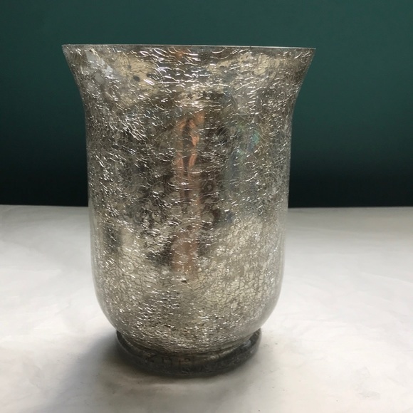 Silver Mercury Glass Pilar candle holder - Picture 1 of 8